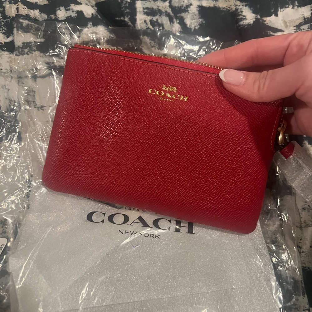 Coach Leather Zip Wristlet
